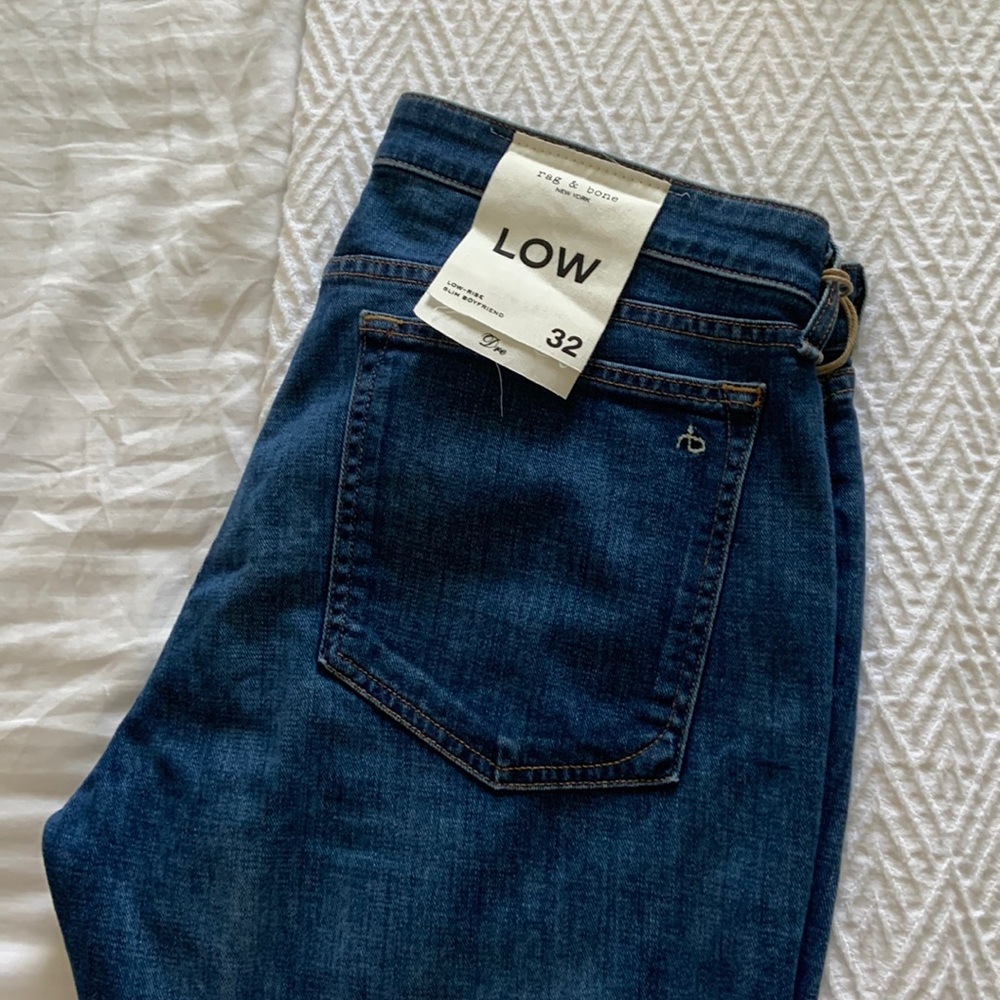 rag & bone New York Dre Low-Rise Slim Boyfriend Jeans - Picture 4 of 7